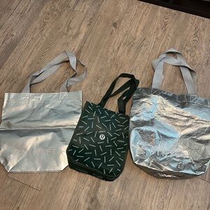 lululemon athletica Silver and Green Tote Trio